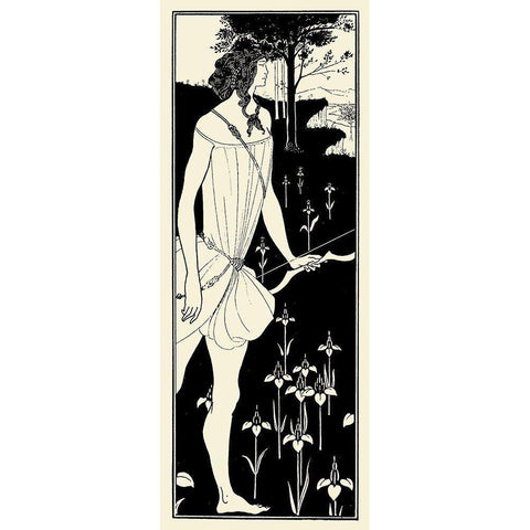 Atalanta 1909 Black Modern Wood Framed Art Print with Double Matting by Beardsley, Aubrey