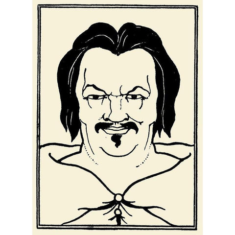 Balzac 1918 Black Modern Wood Framed Art Print with Double Matting by Beardsley, Aubrey