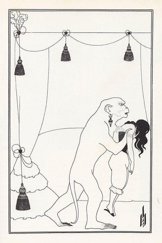 Tales of Mystery 1894 - Murders in Rue Morgue Black Ornate Wood Framed Art Print with Double Matting by Beardsley, Aubrey