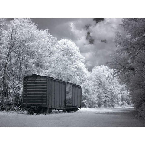 Old Train Car Alabama White Modern Wood Framed Art Print by Alabama Picture Archive