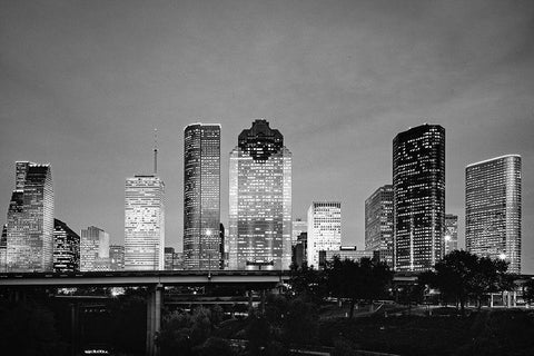 Houston-Texas Skyline I White Modern Wood Framed Art Print with Double Matting by Highsmith, Carol