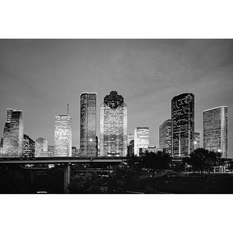 Houston-Texas Skyline I White Modern Wood Framed Art Print by Highsmith, Carol
