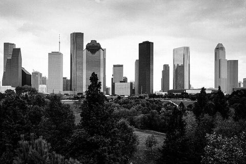 Houston-Texas Skyline II White Modern Wood Framed Art Print with Double Matting by Highsmith, Carol