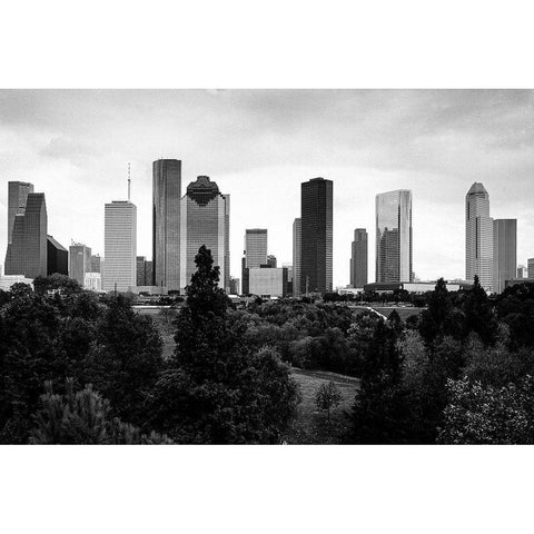 Houston-Texas Skyline II Black Modern Wood Framed Art Print by Highsmith, Carol