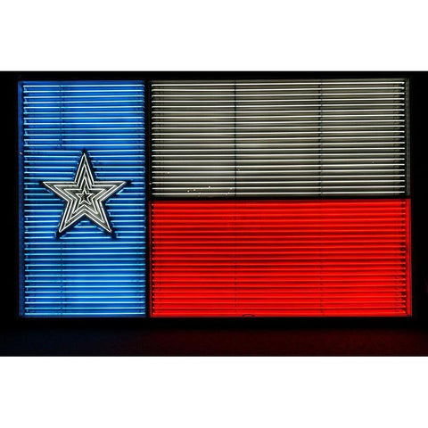 Neon Texas Flag at University of Texas at San Antonio Black Modern Wood Framed Art Print with Double Matting by Highsmith, Carol
