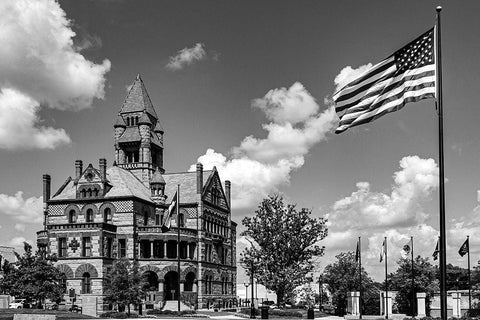 The Hopkins County Courthouse in Sulphur Springs-Texas White Modern Wood Framed Art Print with Double Matting by Highsmith, Carol