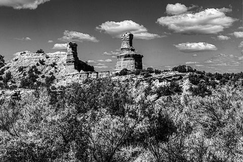 The Lighthouse-Palo Duro Canyon State Park in Armstrong County-Texas White Modern Wood Framed Art Print with Double Matting by Highsmith, Carol