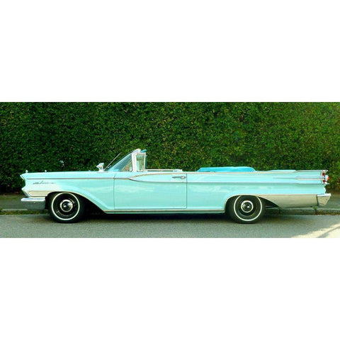 Classic Green Car White Modern Wood Framed Art Print by Vintage Photo Archive