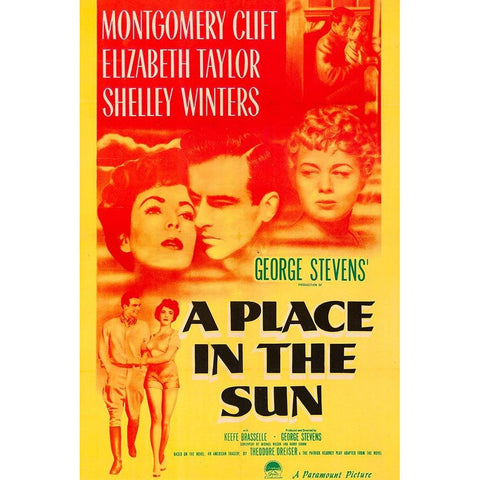 A Place in the Sun-1951 Black Modern Wood Framed Art Print by Vintage Hollywood Archive