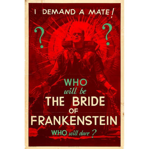Bride of Frankenstein-1935 Black Modern Wood Framed Art Print by Vintage Hollywood Archive