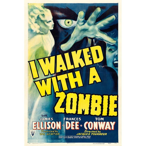 I Walked with a Zombie-1943 Black Modern Wood Framed Art Print with Double Matting by Vintage Hollywood Archive