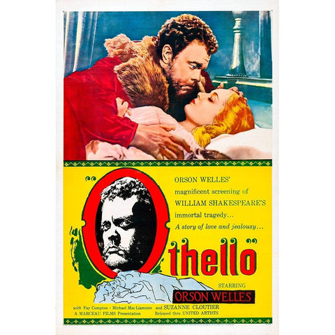 Othello-1955 White Modern Wood Framed Art Print by Vintage Hollywood Archive