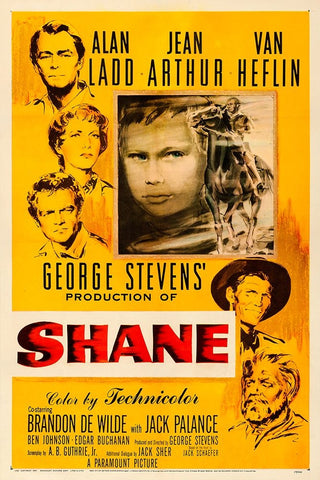 Shane-1953 Black Ornate Wood Framed Art Print with Double Matting by Vintage Hollywood Archive