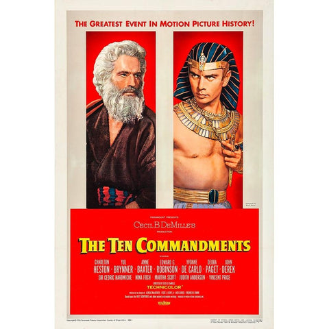 The Ten Commandments-1956 White Modern Wood Framed Art Print by Vintage Hollywood Archive