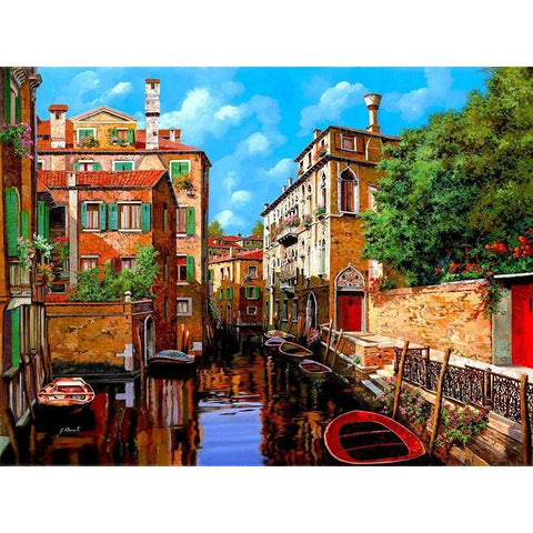 Luce A Venezia Black Modern Wood Framed Art Print by Borelli, Guido