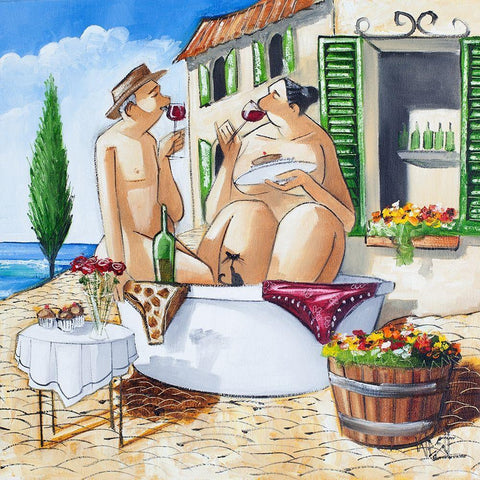 I Love Saturdays Black Ornate Wood Framed Art Print with Double Matting by West, Ronald