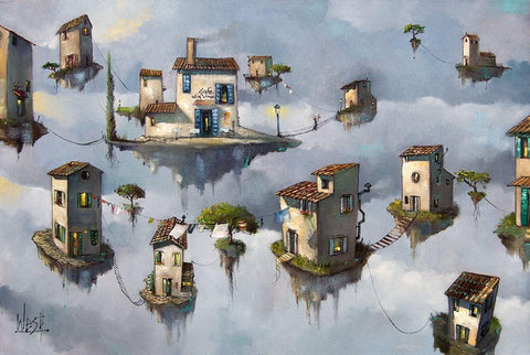 High Society Black Ornate Wood Framed Art Print with Double Matting by West, Ronald