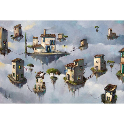 High Society Black Modern Wood Framed Art Print by West, Ronald