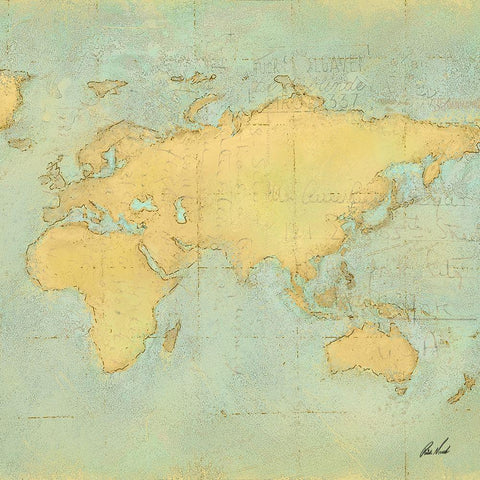 Map III Gold Ornate Wood Framed Art Print with Double Matting by Novak, Rick