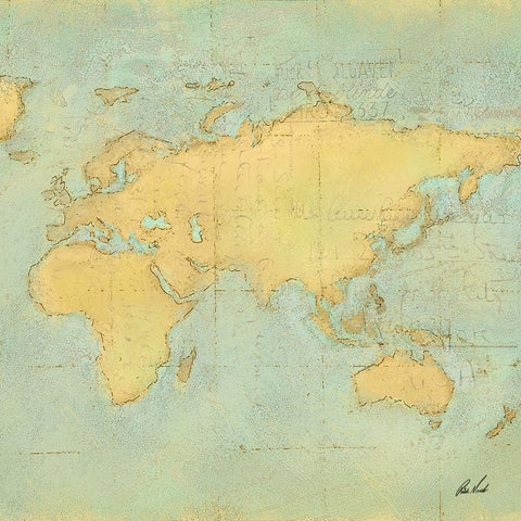 Map III White Modern Wood Framed Art Print with Double Matting by Novak, Rick