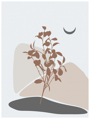 Abstract Minimal Lemon Tree Black Ornate Wood Framed Art Print with Double Matting by Balbuena, Sabrina
