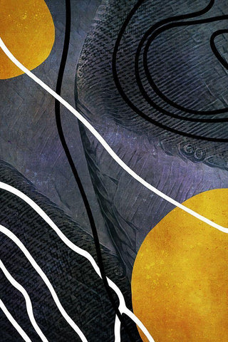 Textured Shapes and Lines II White Modern Wood Framed Art Print with Double Matting by Aldridge, Ashley