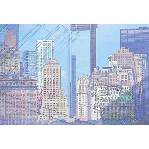 Cityworks III Black Modern Wood Framed Art Print with Double Matting by Hunziker, Steve