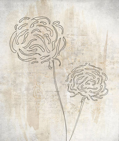 Petals on Paper I White Modern Wood Framed Art Print with Double Matting by Smith, Karen