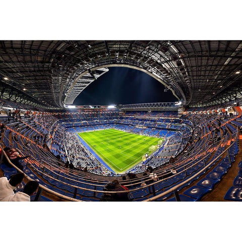 Santiago BernabA©u Black Modern Wood Framed Art Print by M. Garcia, Jesus