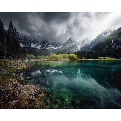 Azul turquesa. Black Modern Wood Framed Art Print with Double Matting by Pablo De, Juan