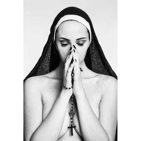 Sacred and profane White Modern Wood Framed Art Print by Genovesi, Igor