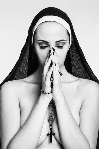 Sacred and profane Black Ornate Wood Framed Art Print with Double Matting by Genovesi, Igor