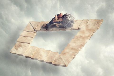 Sissyfos goes MC Escher Black Ornate Wood Framed Art Print with Double Matting by Brinch, Bo