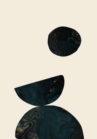 Collage 06 Black Ornate Wood Framed Art Print with Double Matting by Artographie Studio