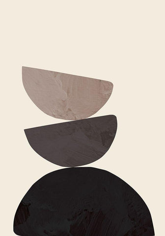 Collage 07 White Modern Wood Framed Art Print with Double Matting by Artographie Studio