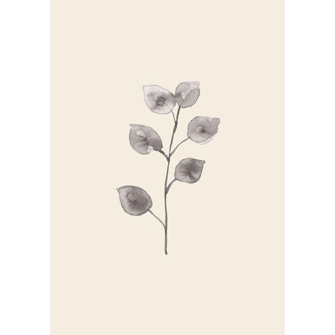 Eucalyptus Twig Black Modern Wood Framed Art Print by Artographie Studio