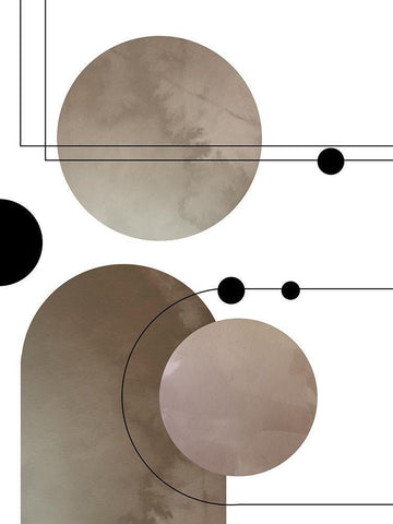 Abstract Series 02 Black Ornate Wood Framed Art Print with Double Matting by Artographie Studio