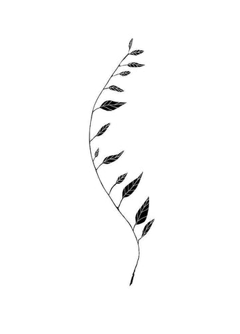 Black Leaf Black Ornate Wood Framed Art Print with Double Matting by Artographie Studio