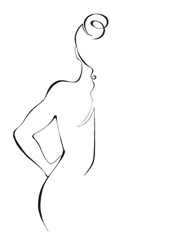 Body Lines Black Ornate Wood Framed Art Print with Double Matting by Artographie Studio