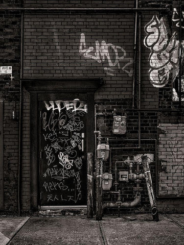 Alleyway Pipes No 4 White Modern Wood Framed Art Print with Double Matting by Carson, Brian