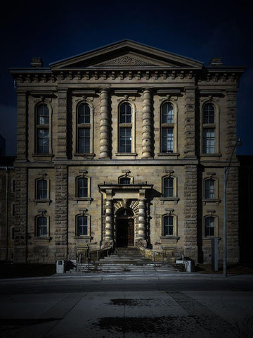 Gerrard Street East Toronto No 5501 Color White Modern Wood Framed Art Print with Double Matting by Carson, Brian