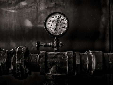 Toronto Distillery District Machinery No 1 White Modern Wood Framed Art Print with Double Matting by Carson, Brian