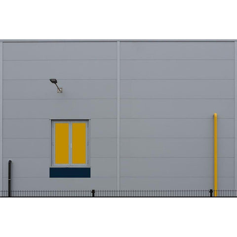 Yellow Window White Modern Wood Framed Art Print by Niezen, Jan