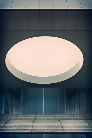 Airspace White Modern Wood Framed Art Print with Double Matting by Son, Greetje van