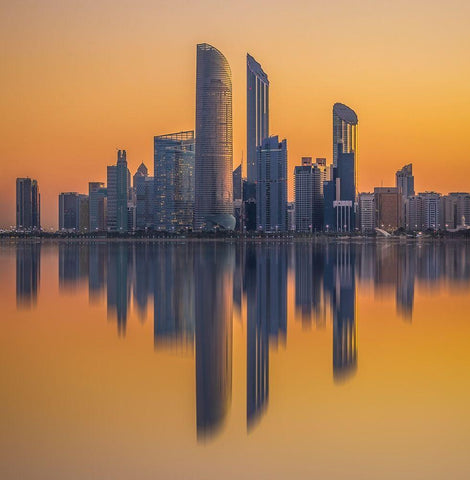 Morning Colors White Modern Wood Framed Art Print with Double Matting by Shamaa, Mohammed