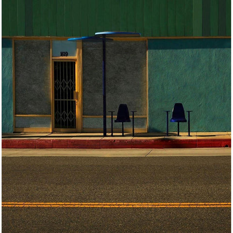 Santa Monica Boulevard Black Modern Wood Framed Art Print with Double Matting by Labagnara, Roxana