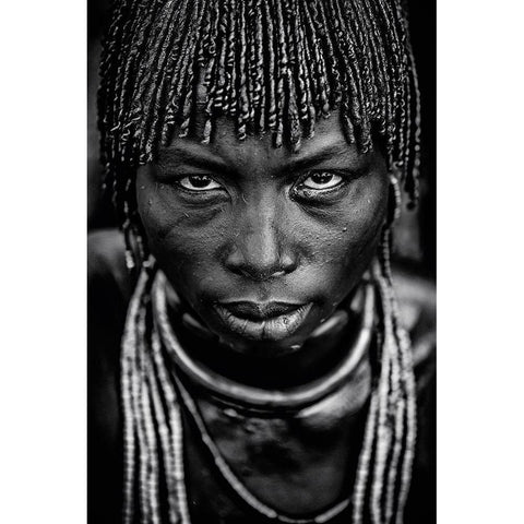 Hamar woman Black Modern Wood Framed Art Print with Double Matting by Vidak, Vedran