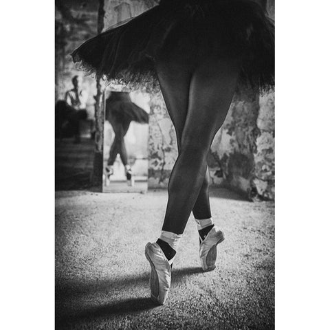 Legs in a Mirror Gold Ornate Wood Framed Art Print with Double Matting by Schleicher-Schwarz, Roswitha