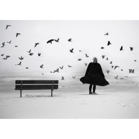 Enjoy Life Black Modern Wood Framed Art Print by Stene, Grethe