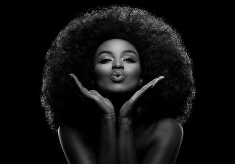 Kiss me White Modern Wood Framed Art Print with Double Matting by Sabat, Marc